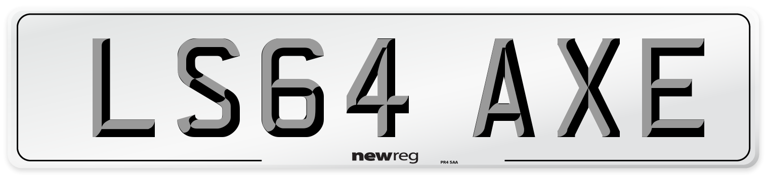 LS64 AXE Number Plate from New Reg